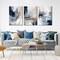 3Pcs Framed Navy Blue Wall Art Abstract Modern Brown Watercolor Canvas Posters Prints Minimalist Neutral Wall Decor Pictures